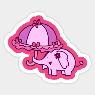 Girly Umbrella Elephant Sticker